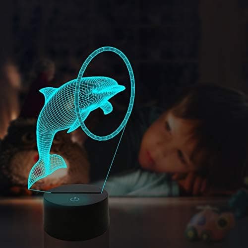 Ocean Havdyr 3D Lampe Sæt, Delfin, Marlin, Haj, Hval 3
