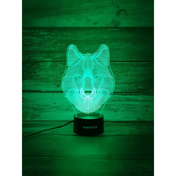 Wolf 3D nattlampa för pojkar Flickrum, sänglampa leksaker D