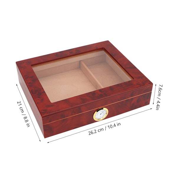 Elegant träkorn cederträ cigarr humidor låda med fuktare hygrometer