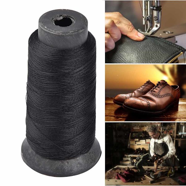 Musta 3-säikeinen overlock-ompelukoneen lanka Nahkakenkien ompeluun ja korjaukseen Akrylon-lanka