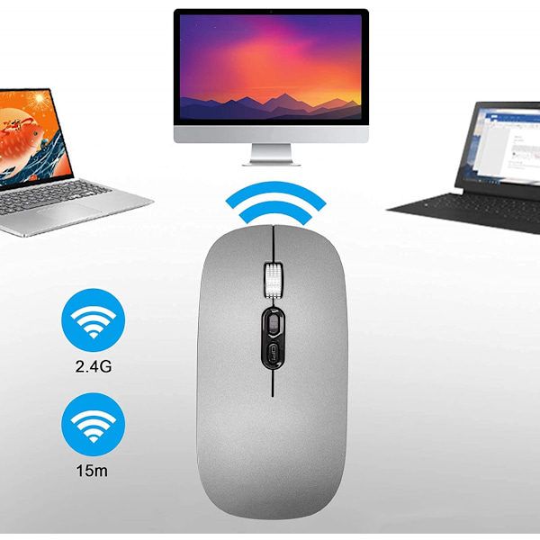 Trådlös mus, 2.4G/Bluetooth5.0 Dual Mode Wireless Optical