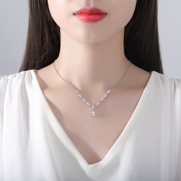 Bröllopsklänning Halsband Bröllop Tillbehör Blomma Zirkon Kvinna