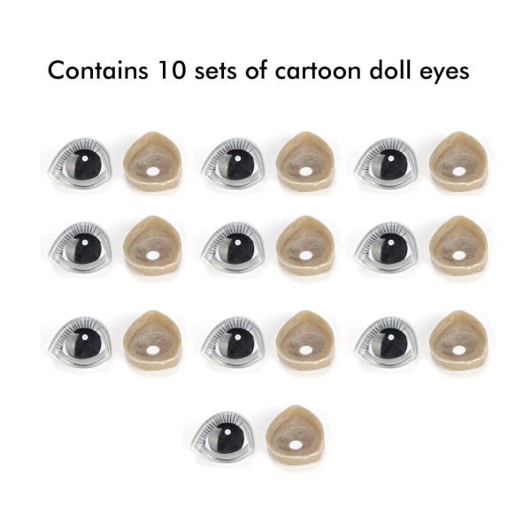 10 sæt dukke tegneserie øjne plast harpiks stereoskopisk dyr plys legetøj fremstilling tilbehør 20x24MM