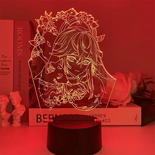 Genshin Impact Yae Miko Nattlampe 3D Guuji Yae Barnerom Dekor Bursdagsgave Led Guuji Anime Nattlampe