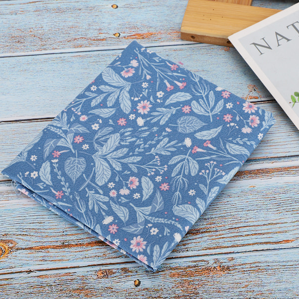 Växtblomma Bomullsduk Blommig Patch Work DIY Handgjorda Material Sytillbehör400304- Flora-Blå