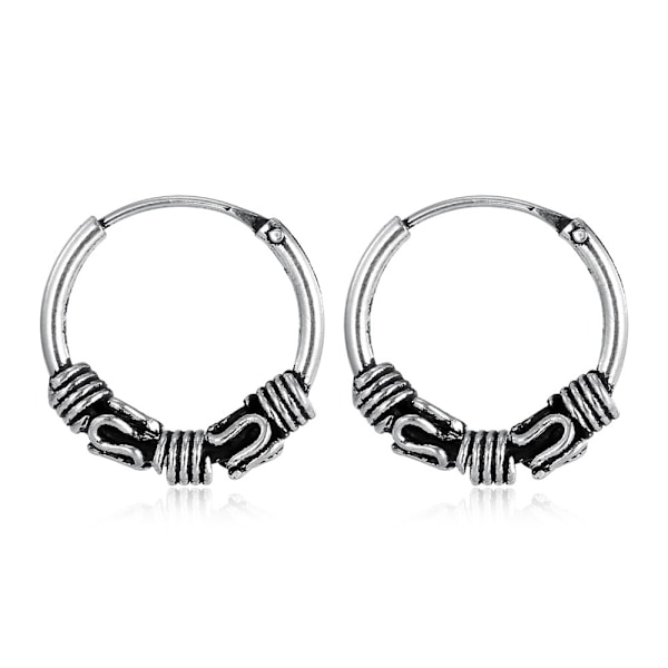 8mm Bali Style Oxiderad Center Bead Tribal Hinged Seg