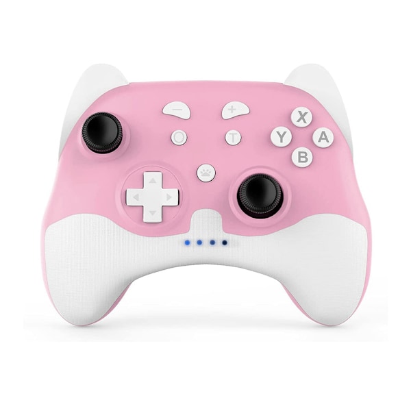 Switch Pro-kontroller for Nintendo Switch/Switch Lite/OLED, trådløs Switch-kontroller med LED-lys og vekkefunksjon, ergonomisk sklisikker