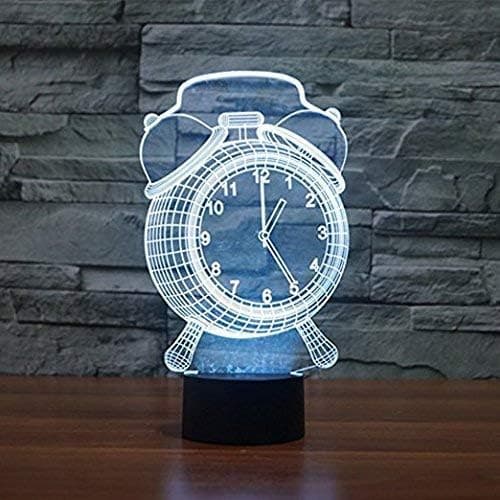 3D Illusion Lampe Vækkeur LED Natlys Touch Kontrol 7