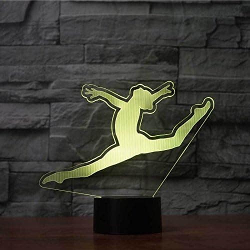 3D Gymnast Natlampe Touch Switch 7 Farveskift LED Bordlampe