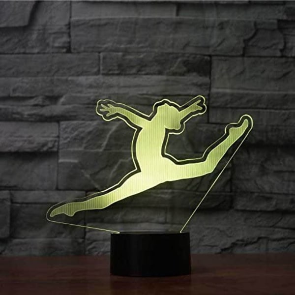 3D Gymnast Natlys Touch Switch 7 Farve Skiftende LED Bordlampe Hjem Dekoration Legetøj Fødselsdag Jul Børn Gave