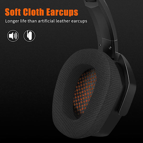G06 Trådløst dobbelt gaming-headset med mikrofon for PS5, PS4, PC, mobil, Switch: 2,4 GHz trådløs + Bluetooth - 100 timers batteri - 50 mm drivere - Oran Orange