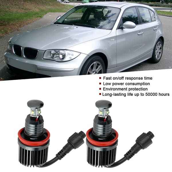 2 st För H8 40W Super Ljusa Angel Eyes Dimljus LED-lampor Passar för E91 E92 E93