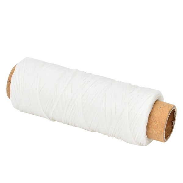 50 meter/rulle 150D/16 läderhantverk platt sytråd handsydd vaxad tråd (vit)