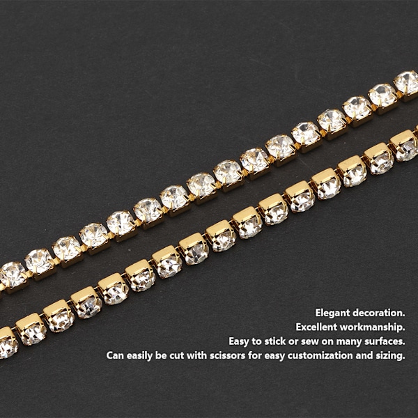 DIY Resin Diamant Krystal Rhinestone Kæde Trim Bånd Rulle Sy Håndværk Dekoration (#06)