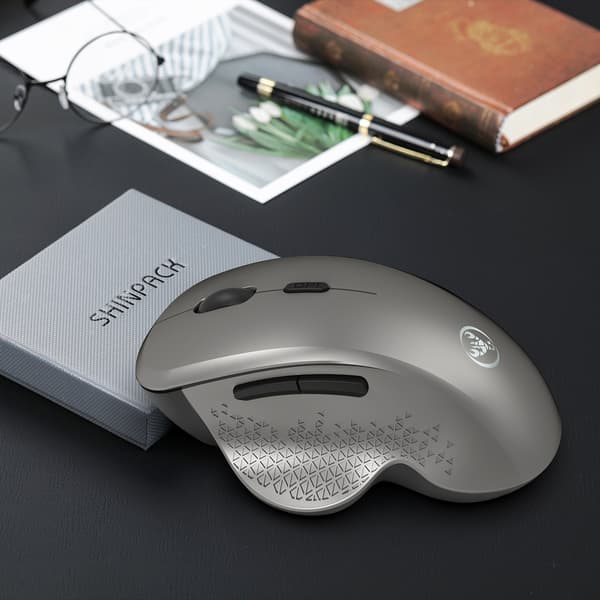2.4G trådlös mus, tyst vertikal mus, ergonomisk design