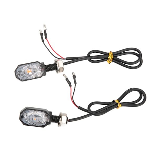 2 stk Universelle Motorsykkel Blinklys 12V Styrelys Mini Oval Lampe for ATV Scooter