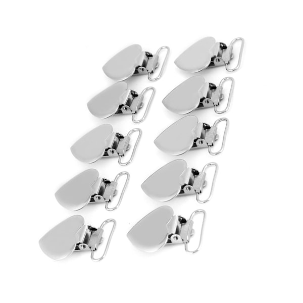 10 stk Metall Hjerteformet Innlegg Smokkholder Suspender Klips for Hjem Håndverk