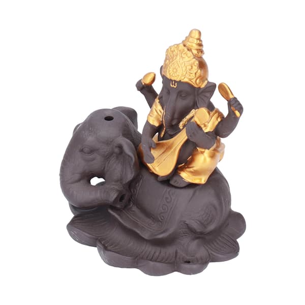 Tilbageflow Røgelse Brænder Pipa Elefant Lilla Sand Guld Tegning Bærbar Størrelse Stress Relief Insence Vandfald