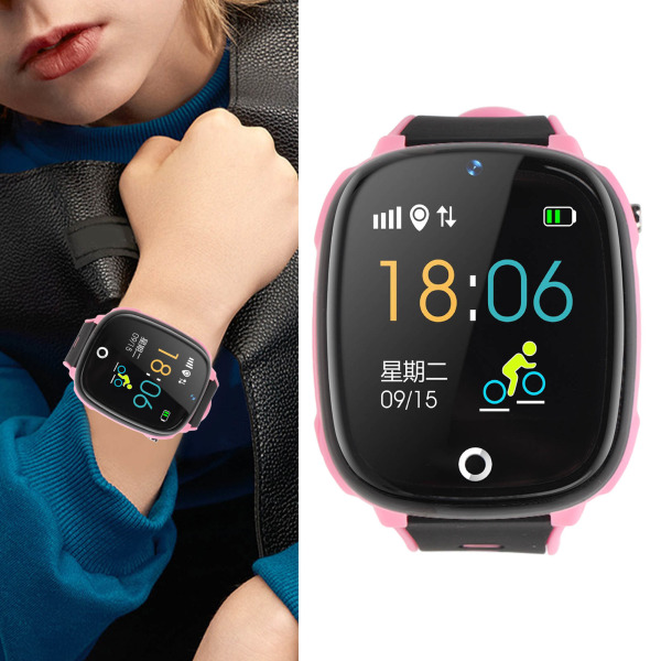 1,44 tum Smartwatch för barn för pojkar, flickor Tvåvägs röstsamtal IP67 Vattentät SOS Alert Watch med pekskärm Pink