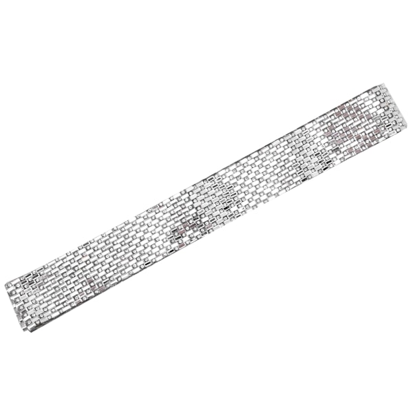 100cm Tæt Rhinestone Kæde Hotfix Glas Krystal Bånd Beklædningskjole Taske Dekoration Hvid 3cm 12 Række