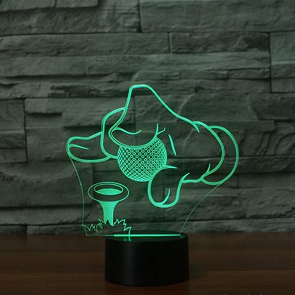3D Optisk Illusion Farverig Natlampe Tennis Touch USB LE