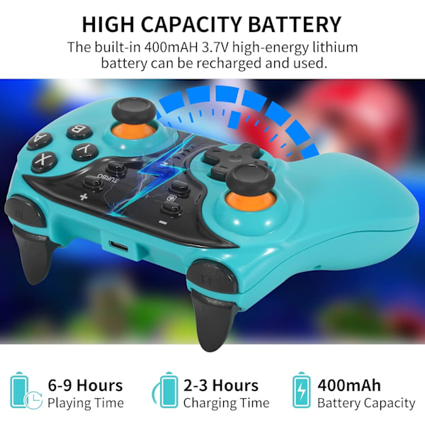 Dobe håndholdt kontroller kompatibel med Nintendo Switch/Switch OLED (blå)