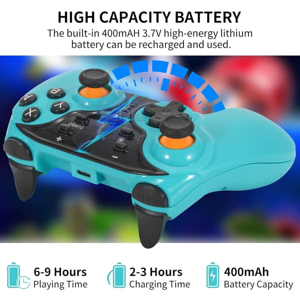 Dobe Switch håndholdt controller kompatibel med Nintendo Switch/Switch OLED (blå)