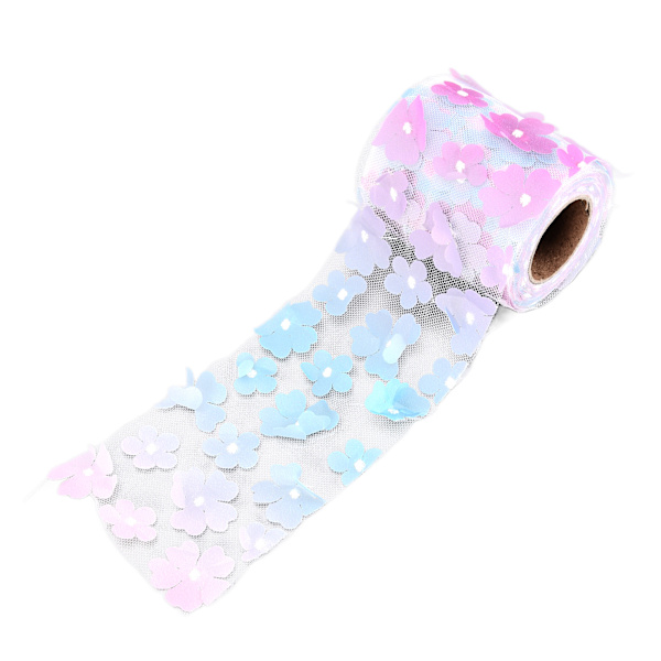 Blommor Tulle Rullar 8cm 10yd Utsökt Ljus Vacker DIY Flexibel Bred Applikation Tulle Rulle Spole FabricGradient Lila