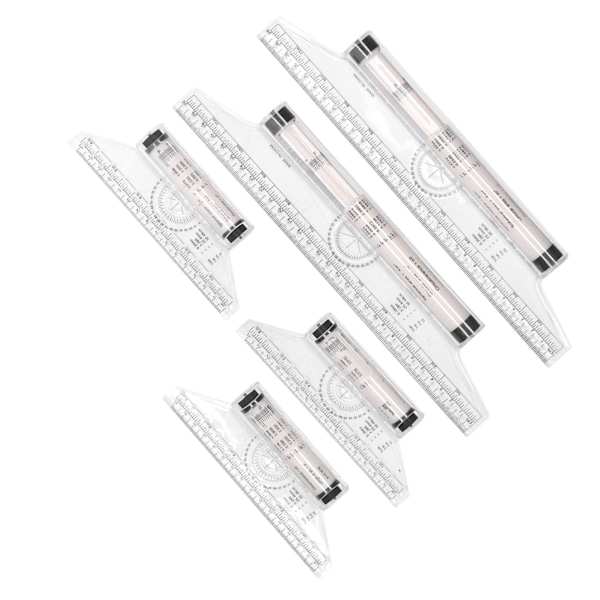 5 stk. Målervals 15cm 30cm Klar Skala Transparent Letvægts Parallel Vals Lineal med Formler til Arbejde