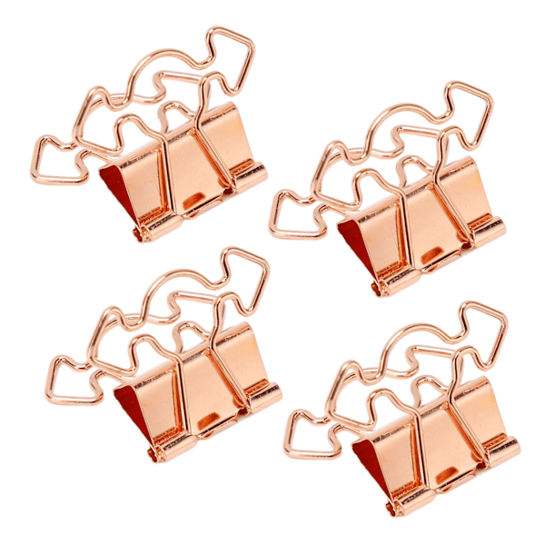 100 st ihåliga bindeklippar, flerfunktionsklipp med stark klämkraft, metallpappersklämmor, roséguld