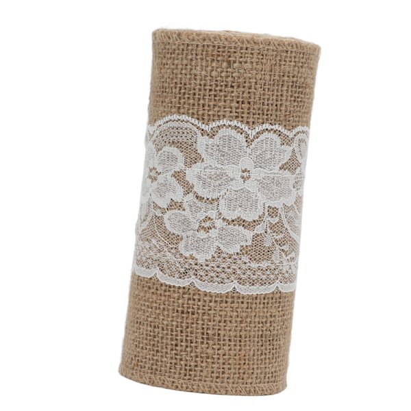 Jutesnöre 15x220cm Utsökt Vacker Jutevävsrulle för DIY Sömnad Broderi Festdekorationer