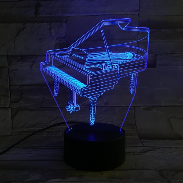 3D Optisk Illusjon Nattlys - 7 LED Fargeskiftende Lampe