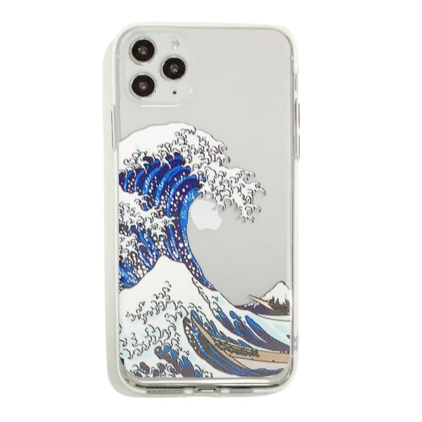 Kompatibel för iPhone 13Pro Max Case, Clear Tokyo Wave Patt