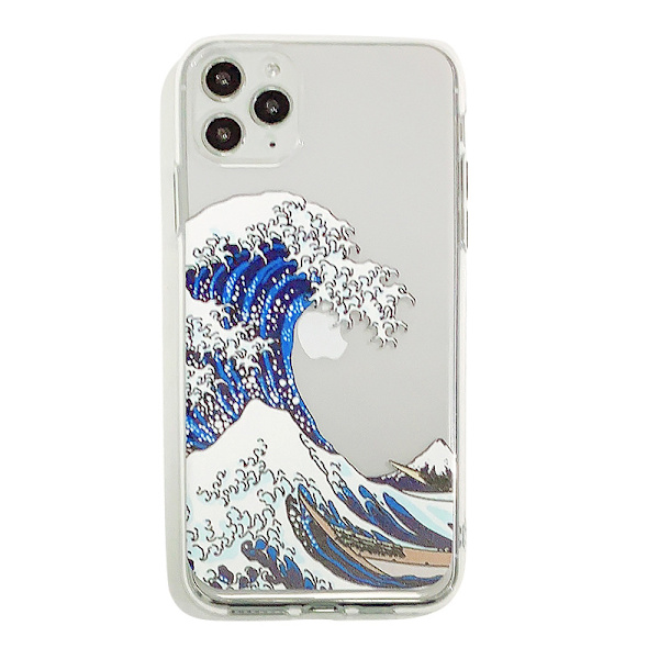 Kompatibel med iPhone 12Pro Max Skal, Genomskinlig Tokyo Wave Patt