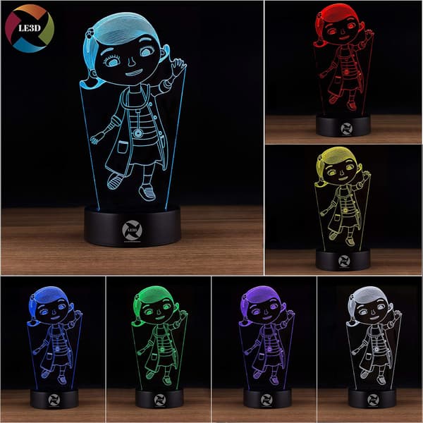 3D Optisk Illusions Natlampe - 7 LED Farveskiftende Lampe