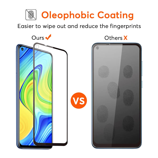 2PCS Full Cover Härdat Glas För Xiaomi Redmi 10 5G Skärmskydd Glas