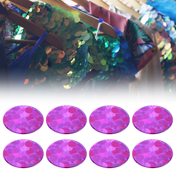 50G DIY PVC ei reikää pyöreä paljetti lava häävaatteet tarvikkeet (Laser Rose Red 2mm)