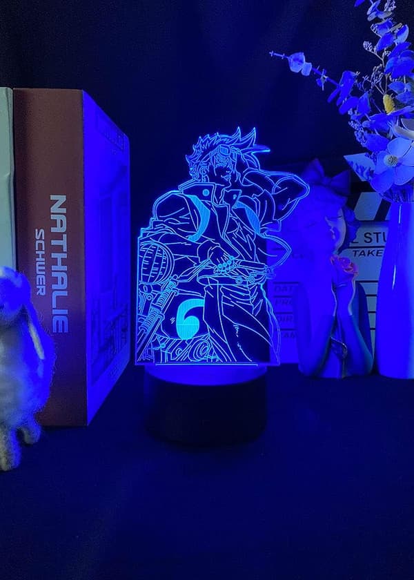 Anime JoJo Bizarre Adventure Joseph Joestar 3D LED Natlampe
