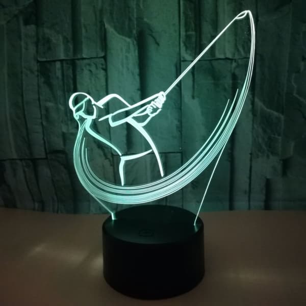 Spil Golf Natlampe, 3D Illusion LED Lampe, 7 Farver Dæmpbar