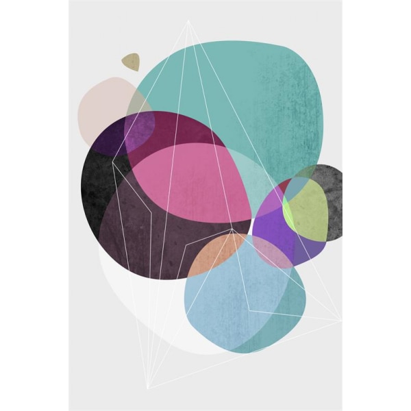 Geometric Patchwork 2 Wall Art Canvas Print , Simple Abstract Watercolor A