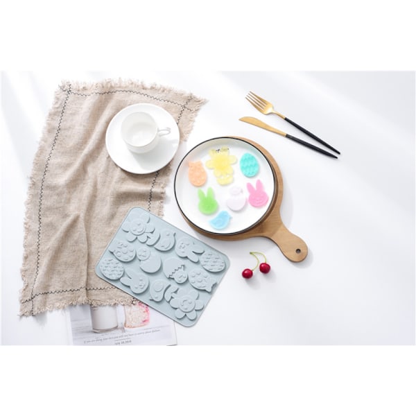 12 Silikone Chokolade Kageforme, Isforme, DIY Småkager, C