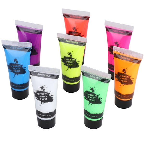 10ml Kroppssminke Sett Blacklight Ansikts- og Kroppssminke Sminke Fluorescerende Kropp Ansiktsmaling