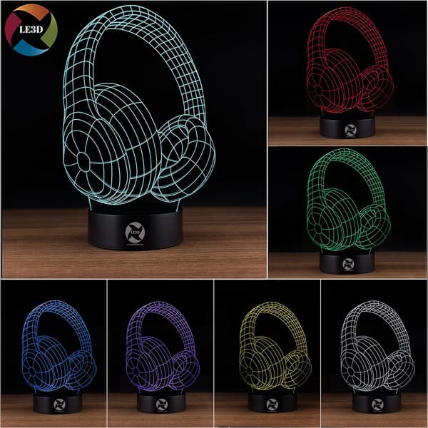 3D Optisk Illusions Natlampe - 7 LED Farveskiftende Lampe