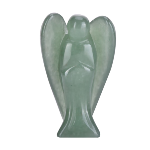 Smuk naturlig klar kvarts krystal healing kraft udskåret engel figur Green Aventurine Quartz