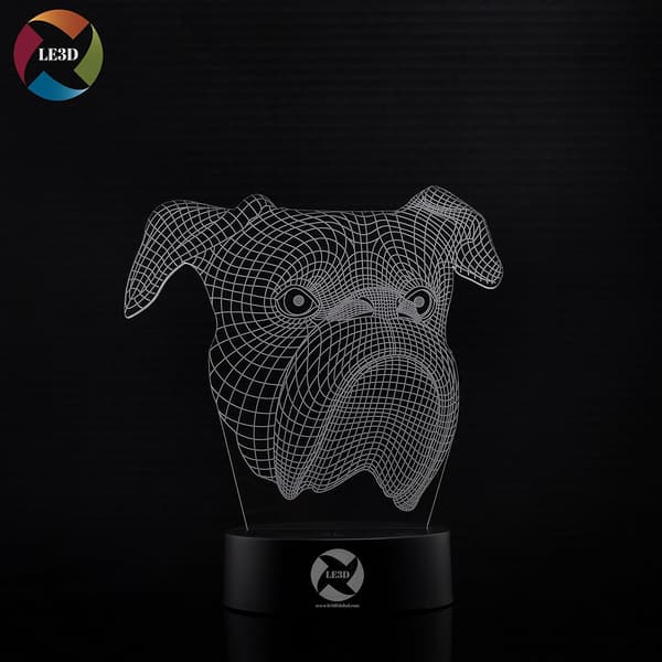 3D Optisk Illusjon Nattlys - 7 LED Fargeskiftende Lampe