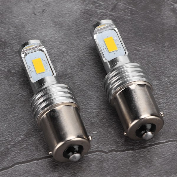 2 st 1156 BA15S 80W 8000K Backljus Gul Blinkers med Dekoder 12-24V Universal