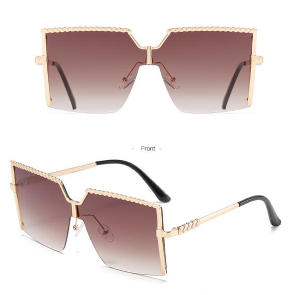 Mote Dame Metall Legering Halv Ramme 100% UV-beskyttelse Sol