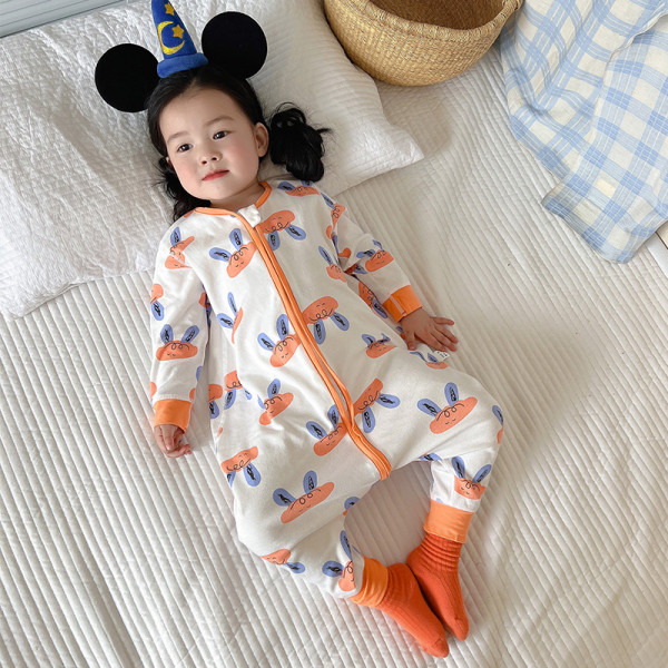 Baby flickor Pojkar Pure One Piece Footless Pyjamas,S(Rabbit)