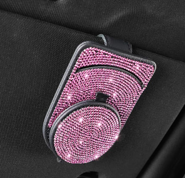 1 stk Rhinestone Diamant Dekor Klips Solskjerm Brilleholder