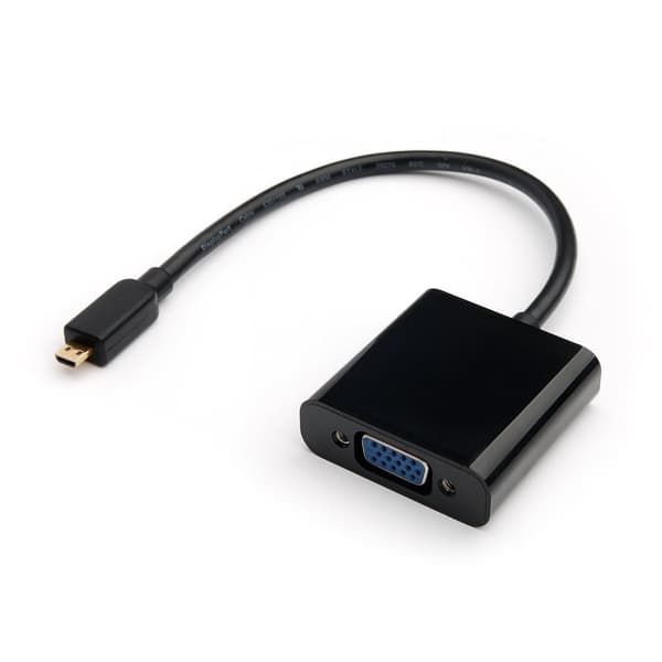 Micro HDMI til VGA-konverter Micro HDMI til VGA-videokonverteringskabel 1080P 0,2m, 2-pak